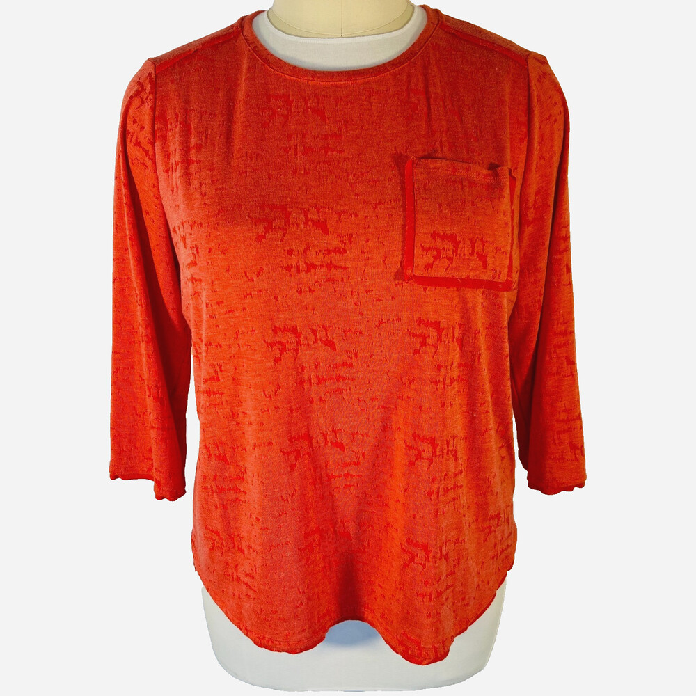 Westbound Long Sleeve Tee Shirt Womens XXL Burnout Slub Heavy Knit Shirt
